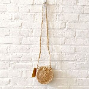 Kultura || Woven Crossbody Bag Purse Circle Round Raffia Straw NWT